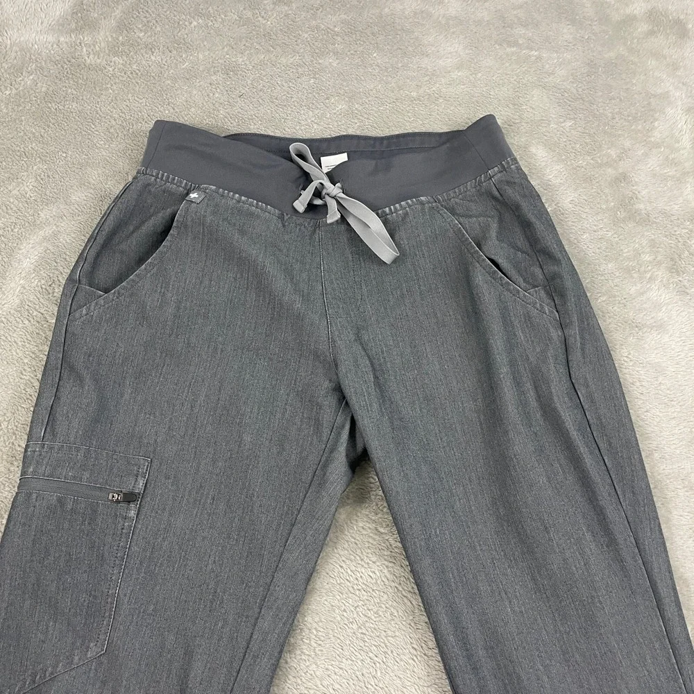 FIGS Zamora Jogger Scrub Pant Womens XS Gray Slim Fit Elastic Waist Pocket Nurse - Picture 3 of 15